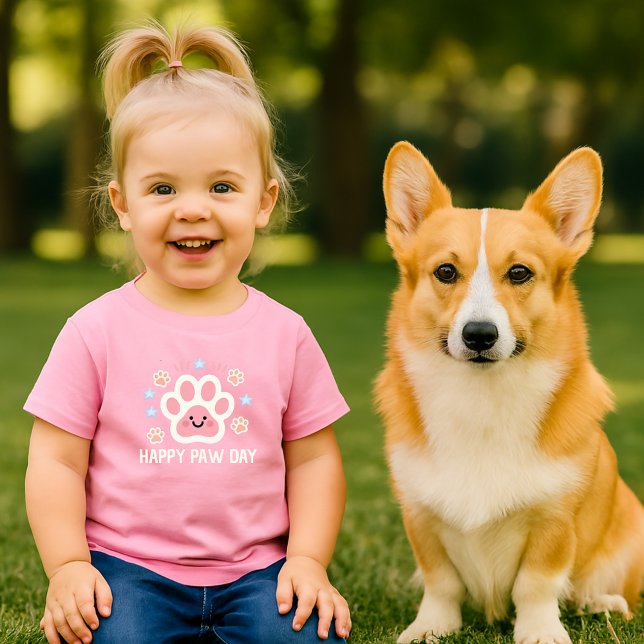 T-shirt Pour Bébé cute  watercolor Happy paw day  (Créateur téléchargé)