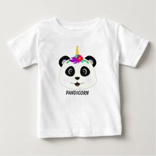 T-shirt Pour Bébé Cute Whimsical Panda Unicorn Pandicorn