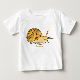 T-shirt Pour Bébé Cute yellow snail cartoon