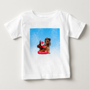 T-shirt Pour Bébé Cute Yorkshire Terrier Joyeux Noël