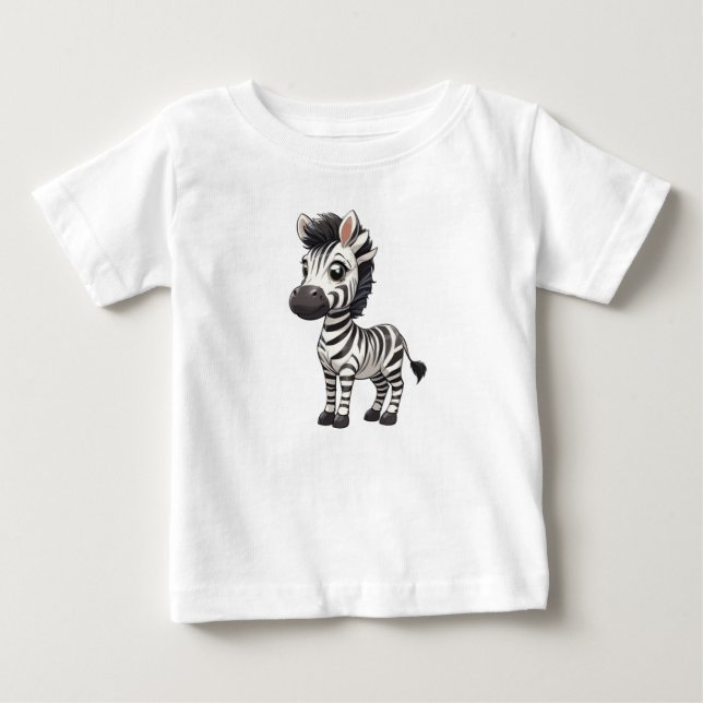T-shirt Pour Bébé Cute Zebra (Devant)