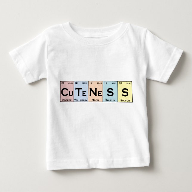T-shirt Pour Bébé CuTeNeSS éléments périodiques pour bébé (Devant)