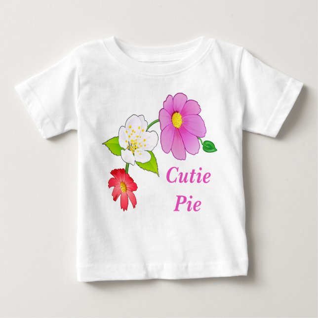 T-shirt Pour Bébé Cutie Pie T Chemises Floral Hawaïen Vêtements pour (Devant)