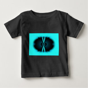 T-shirt Pour Bébé Cyan et Black Abstrait Art Print