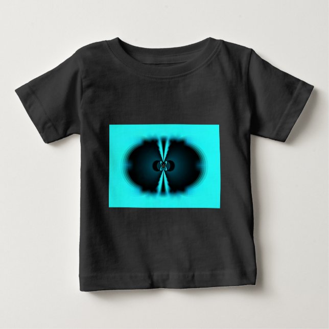 T-shirt Pour Bébé Cyan et Black Abstrait Art Print (Devant)