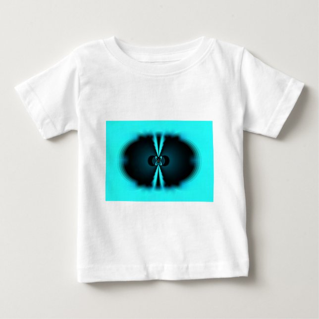 T-shirt Pour Bébé Cyan et Black Abstrait Art Print (Devant)