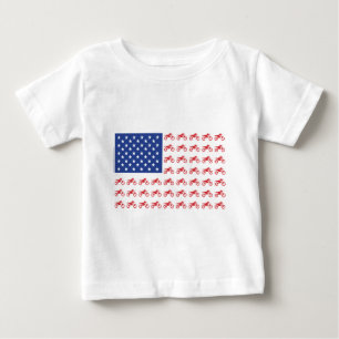 T-shirt Pour Bébé Cyclisme-Drapeau-Moto-Cross