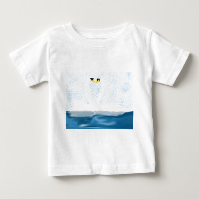 T-shirt Pour Bébé Cygnes subtils en amour (formes cardiaques) Cadeau (Devant)