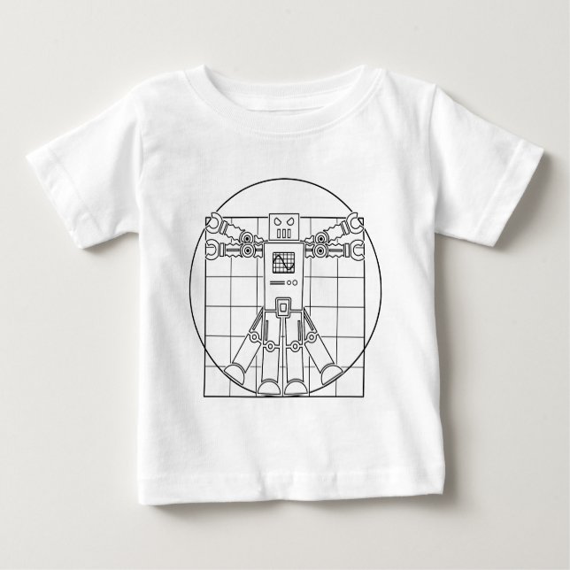 T-shirt Pour Bébé Da Vinci Vitruvian Robot (Devant)