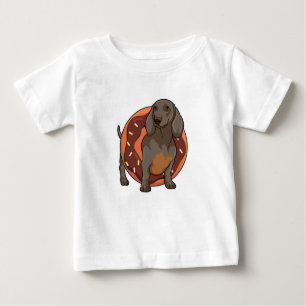 T-shirt Pour Bébé Dachshund avec Donut