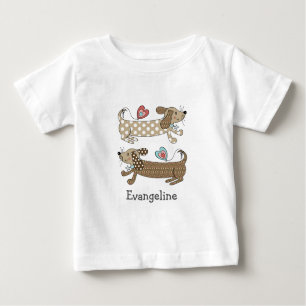 T-shirt Pour Bébé Dachshund, chien de saucisse personnalisé