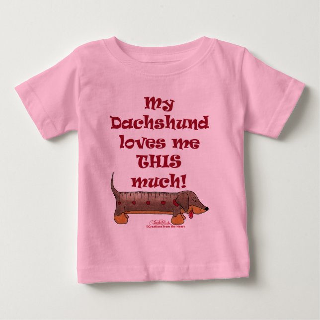 T-shirt Pour Bébé Dachshund Love Meter (Devant)
