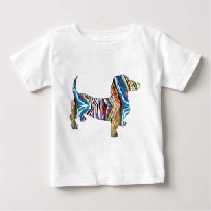 T-shirt Pour Bébé Dachshund psychédélique