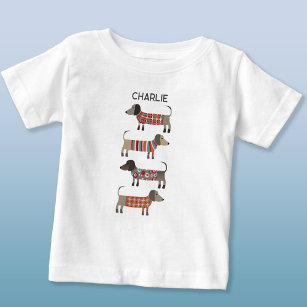 T-shirt Pour Bébé Dachshund Wiener Sausage Chien Personnalisé
