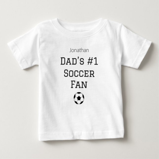 T-shirt Pour Bébé Dad Soccer Baby Name Custom Outfit (Devant)