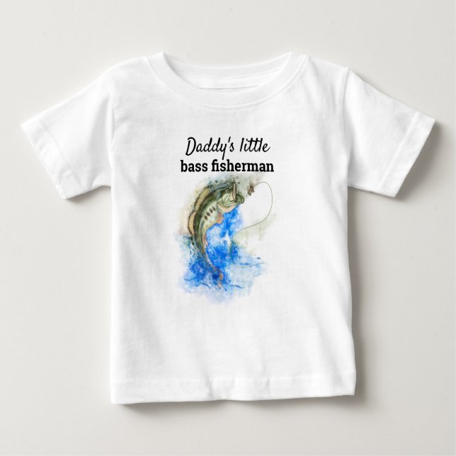 T-shirt Pour Bébé Daddy Little Bass Fisherman (Devant)
