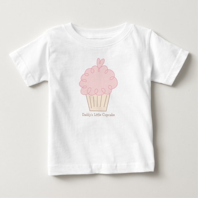 T-shirt Pour Bébé Daddy Little Cupcake (Devant)