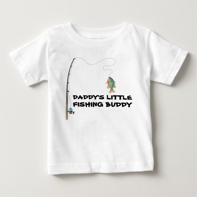 T-shirt Pour Bébé Daddy Little Fishing Buddy (Devant)