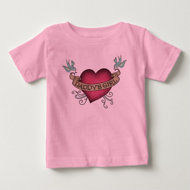 T-shirt Pour Bébé Daddys HeartTattoo fille (Devant)