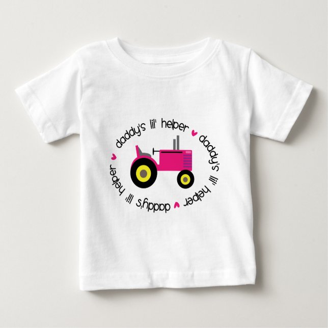T-shirt Pour Bébé Daddy's Lil Helper Tractor Girl (Devant)