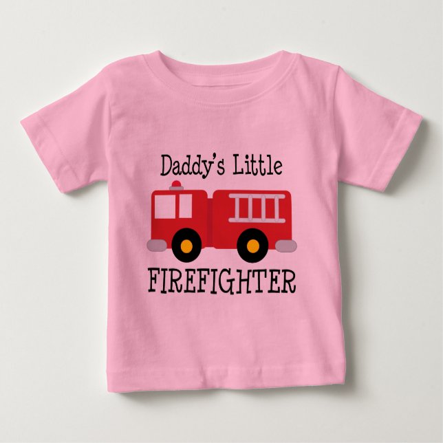 T-shirt Pour Bébé Daddys Little Firefighter (Devant)