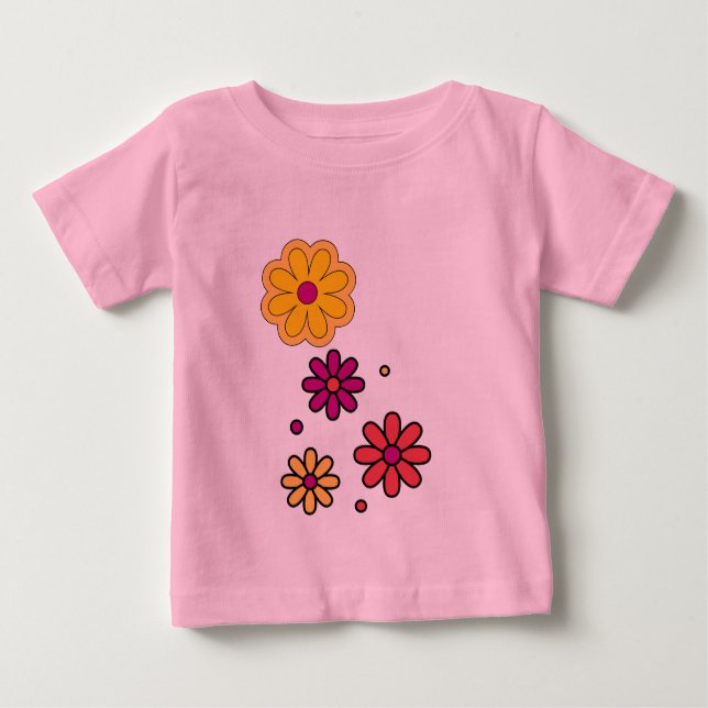 T-shirt Pour Bébé Daisy d'été Floral (Devant)