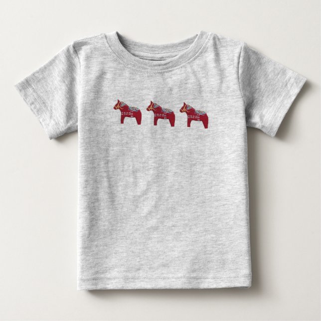 T-shirt Pour Bébé Dala Horse rampe de bébé bio (Devant)