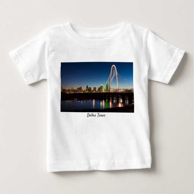 T-shirt Pour Bébé Dallas Skyline Dawn (Devant)