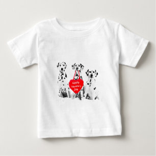T-shirt Pour Bébé Dalmatiens Heureuse Sainte-Valentin de coeur de ch