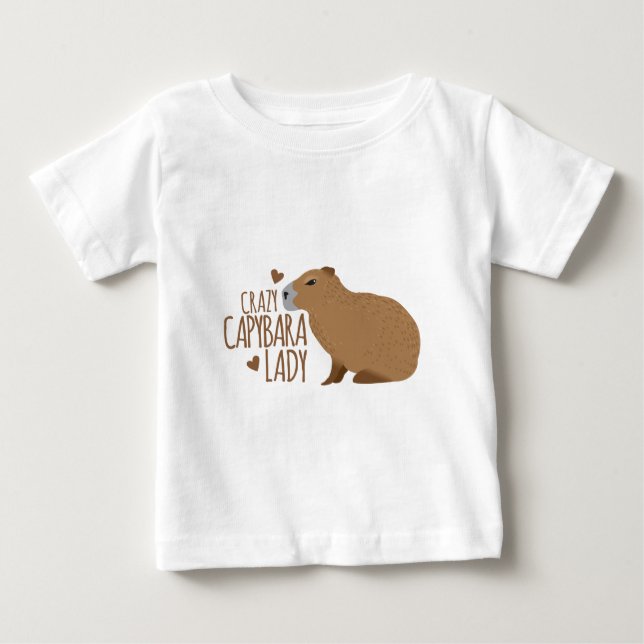 T-shirt Pour Bébé dame de capybara folle (Devant)