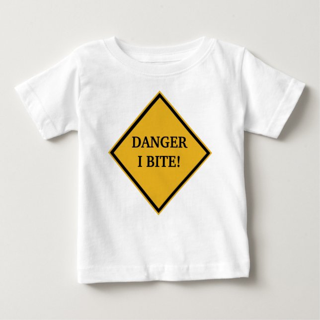 T-SHIRT POUR BÉBÉ DANGER : JE MORDS ! (Devant)