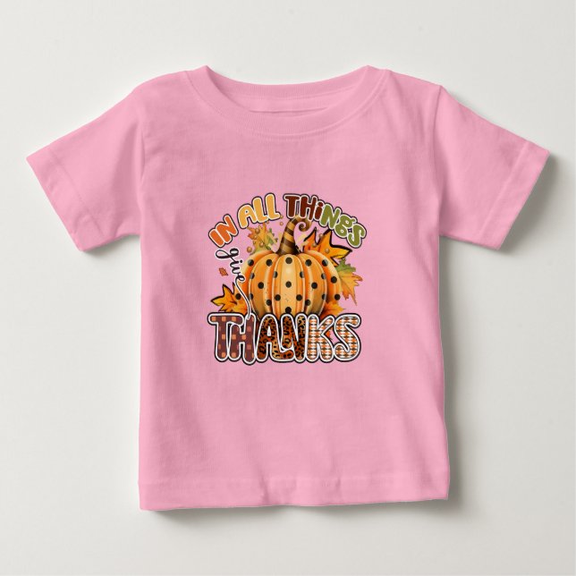 T-shirt Pour Bébé Dans Toutes Les Choses Remercient (Devant)
