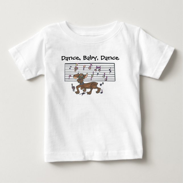 T-shirt Pour Bébé Danse de bébé teckel (Devant)