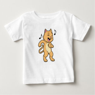 T-shirt Pour Bébé Danse Musique Cat