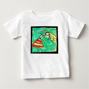 T-shirt Pour Bébé Danseuse avec jupe bleue peinture par Egon Schiele