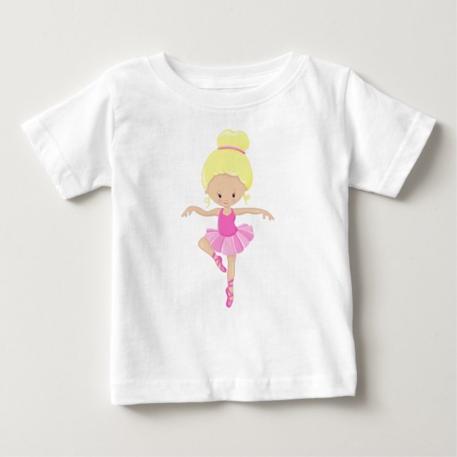 T-shirt Pour Bébé Danseuse, Fille de Ballet, Danse de Ballet, Cheveu (Devant)