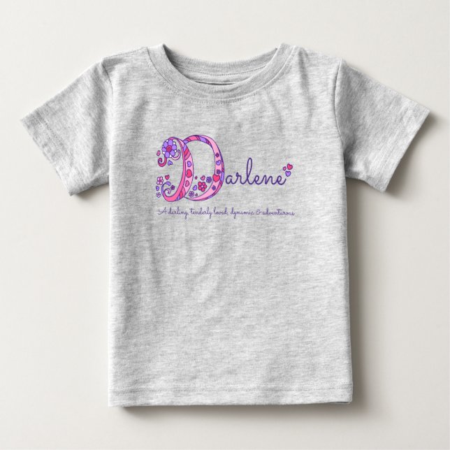 T-shirt Pour Bébé Darlene girls name and sense D monogram shirt (Devant)