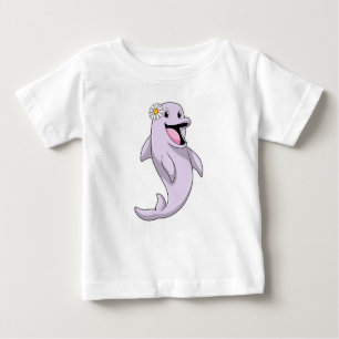T-shirt Pour Bébé Dauphin avec fleur marguerite