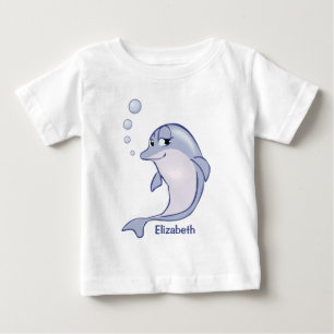 T-shirt Pour Bébé Dauphin Bleu Cute À Personnaliser