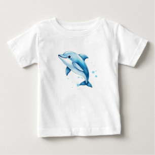 T-shirt Pour Bébé Dauphin bleu éclatant