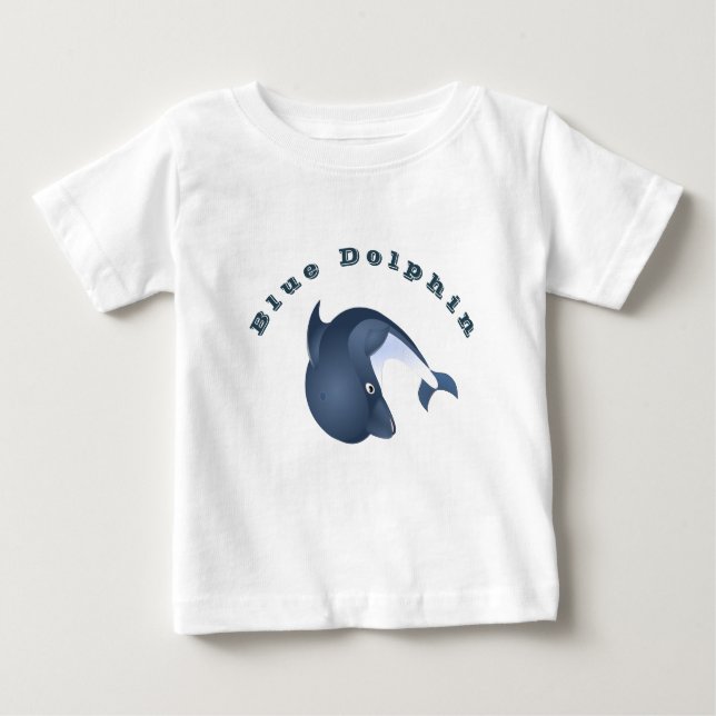 T-shirt Pour Bébé Dauphin bleu personnalisé (Devant)