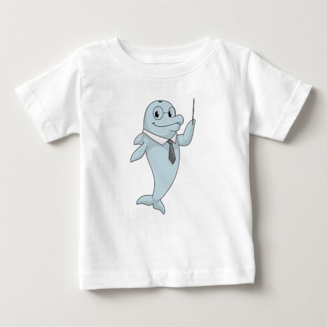 T-shirt Pour Bébé Dauphin comme enseignant avec pointeur (Devant)