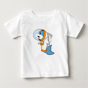 T-shirt Pour Bébé Dauphin en astronaute avec costume