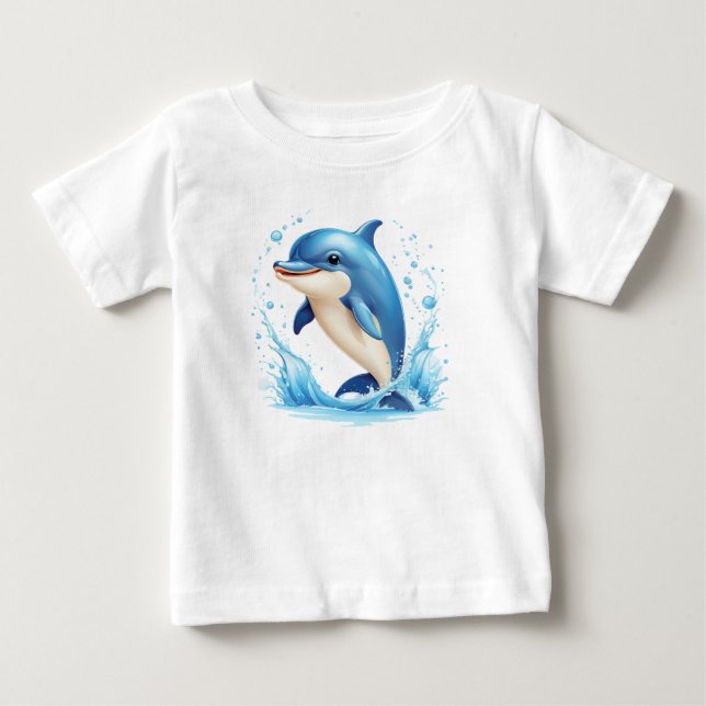 T-shirt Pour Bébé dauphin, nature, photos d'eau (Devant)