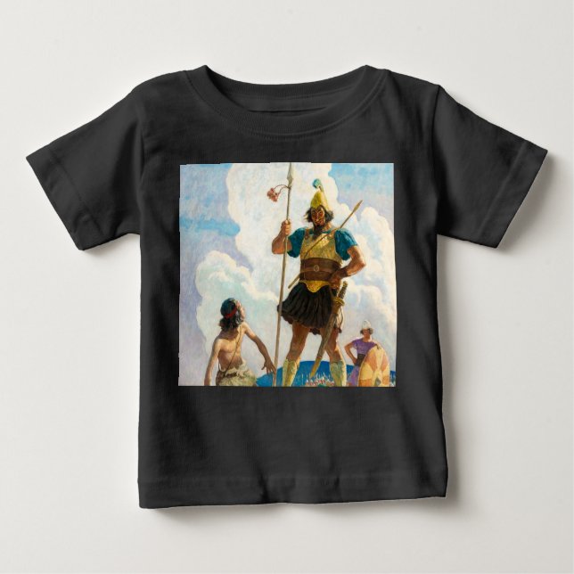 T-shirt Pour Bébé David et Goliath, 1940 par Newell Convers Wyeth (Devant)