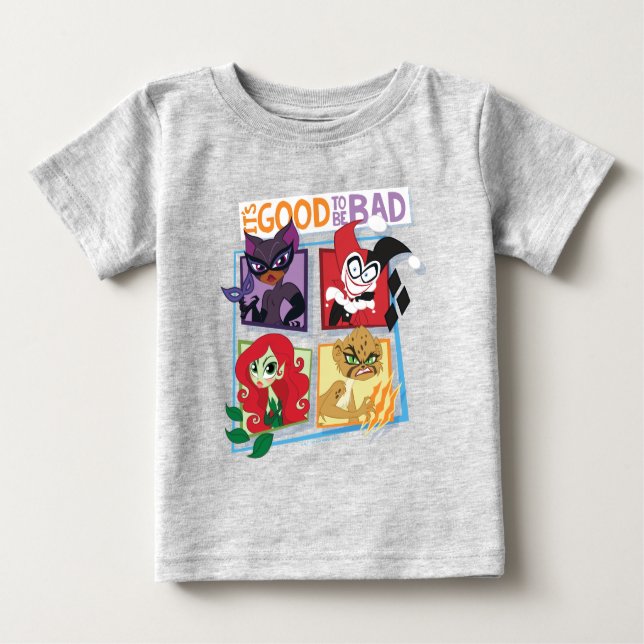 T-shirt Pour Bébé DC Super Villain Girls C'est bon d'être mauvais (Devant)