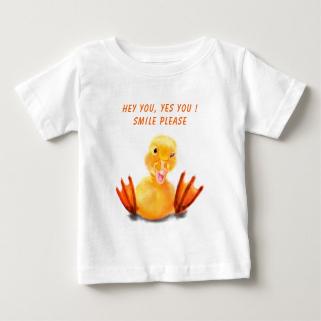 T-shirt pour bébé de canard drôle - Texte personna (Devant)