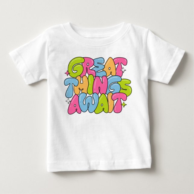 T-shirt Pour Bébé De grandes choses attendent (Devant)