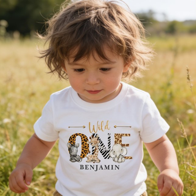 T-Shirt pour bébé de la jungle pour le 1er anniver (Créateur téléchargé)