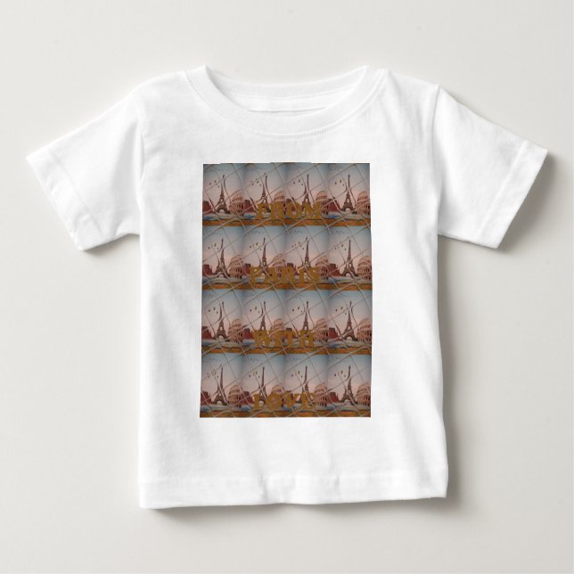 T-shirt Pour Bébé De Paris Avec amour bleu ciel couleurs (Devant)